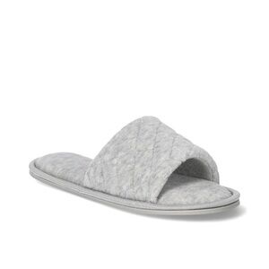 Women’s Joyspun Gray Slide On, Open Toe, Memory Foam Slippers. Brand New-Size 9.
